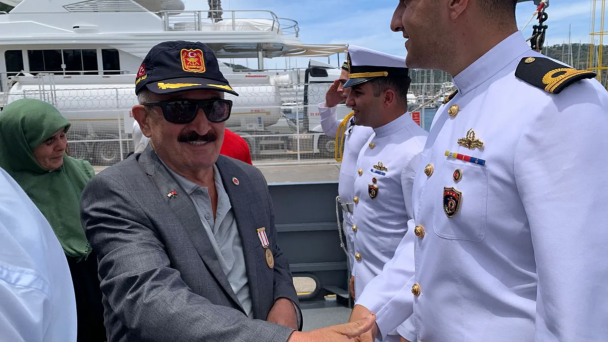 Fethiye'de protokol ve şehit aileleri TCG Köyceğiz'de