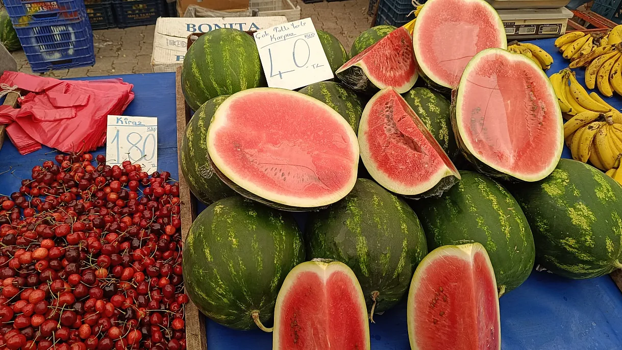 Colorful stalls decorate summer tables at Fethiye Tuesday Market