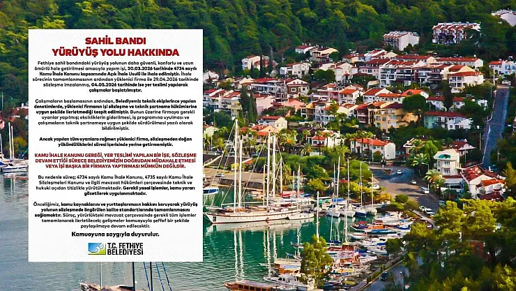 Fethiye Belediyesi'nden Sahil Bandı Yürüyüş Yolu Açıklaması