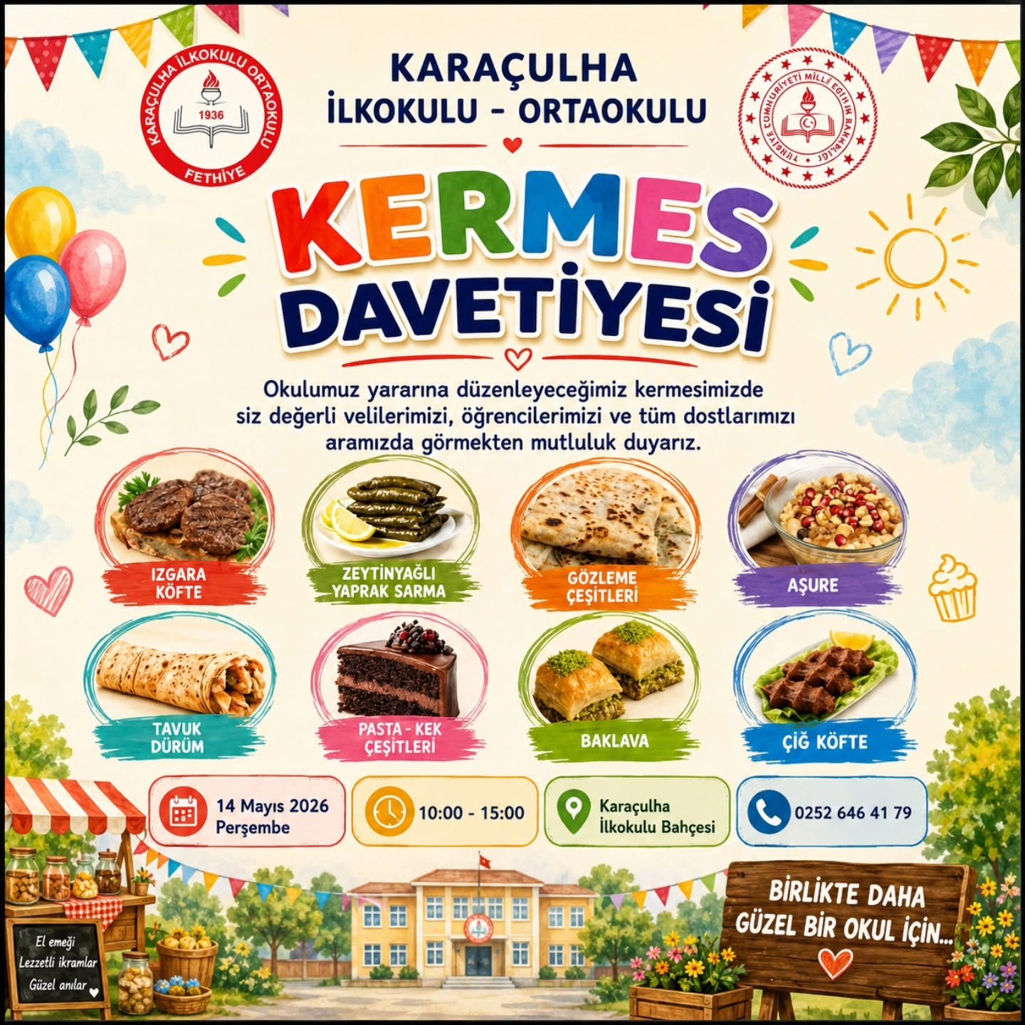Karaçulha İlkokulu-Ortaokulu’ndan Kermes Daveti