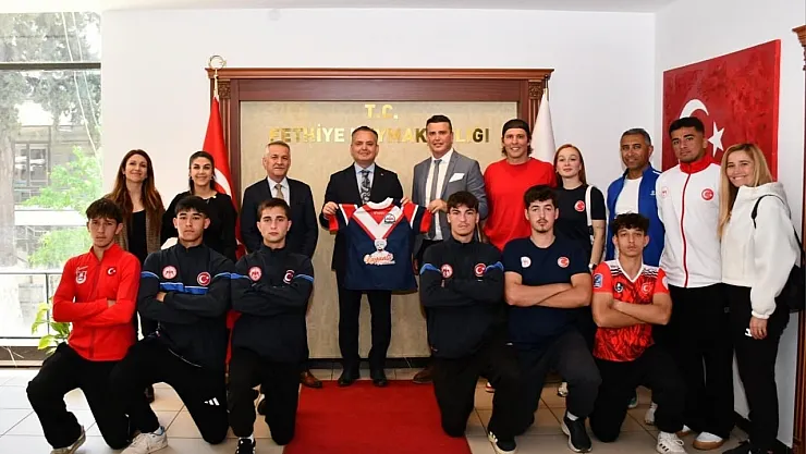 Fethiye’de Milli Sporculardan Kaymakam Akkaya’ya Ziyaret