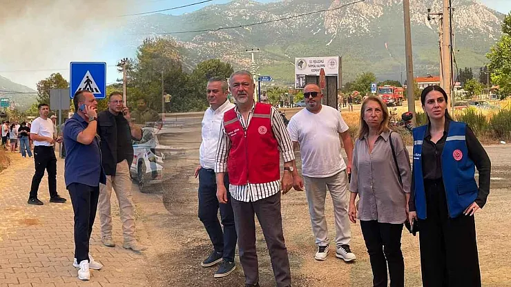Fethiye Kaymakamı Akkaya ve Muğla Milletvekilleri yangın bölgesine geldi