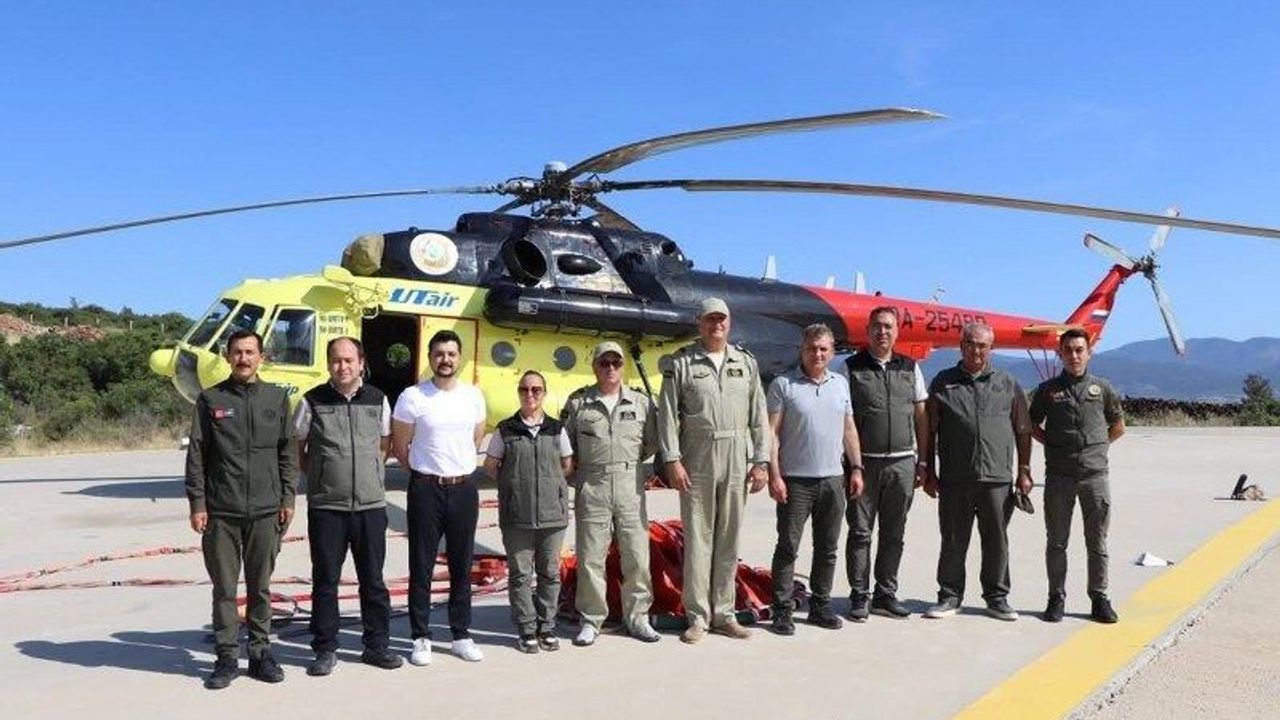 Yatağan'da konuşlu yangın söndürme helikopteri hizmete başladı