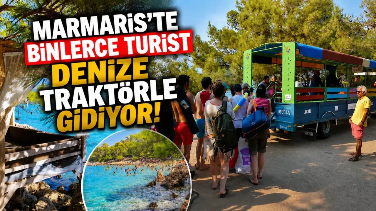 Thousands of Tourists Go to the Sea by Tractor in Marmaris!