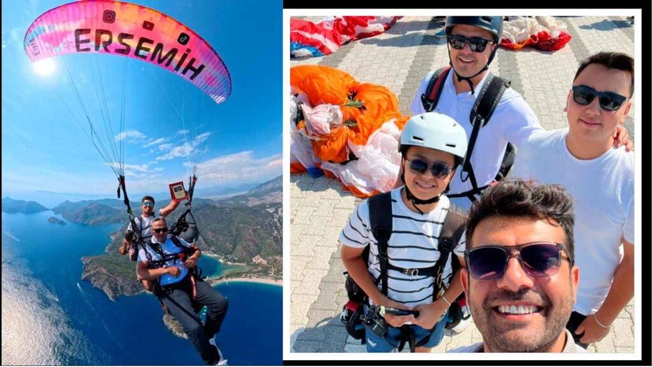 Gökyüzünde plaket takdimi: Fethiye’nin tanıtımına katkı sağlayan pilota teşekkür
