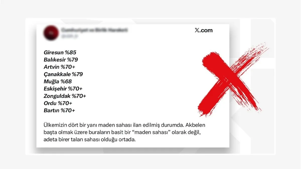 Maden arazisi rakamlarına ilişkin yalanlama