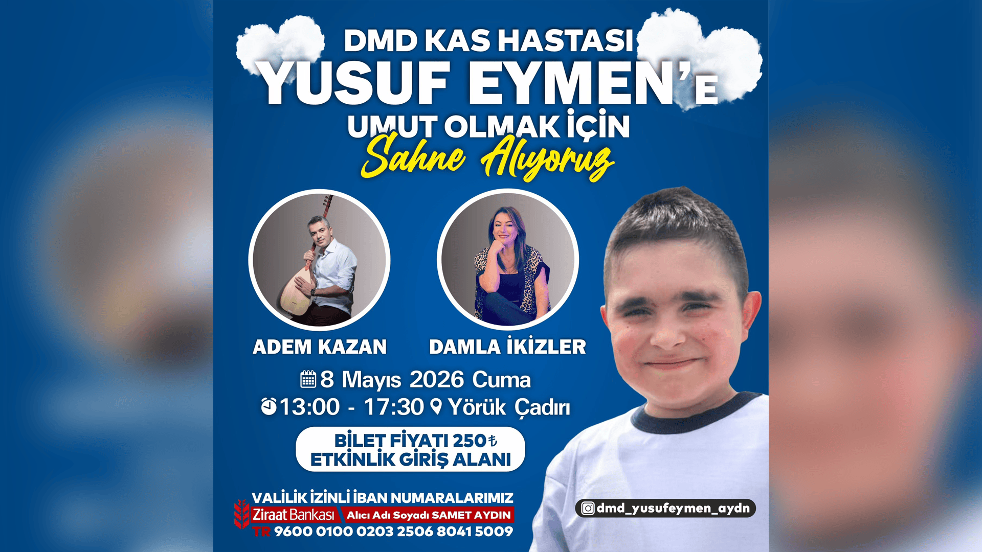DMD kas hastası Yusuf Eymen’e destek konseri düzenlenecek