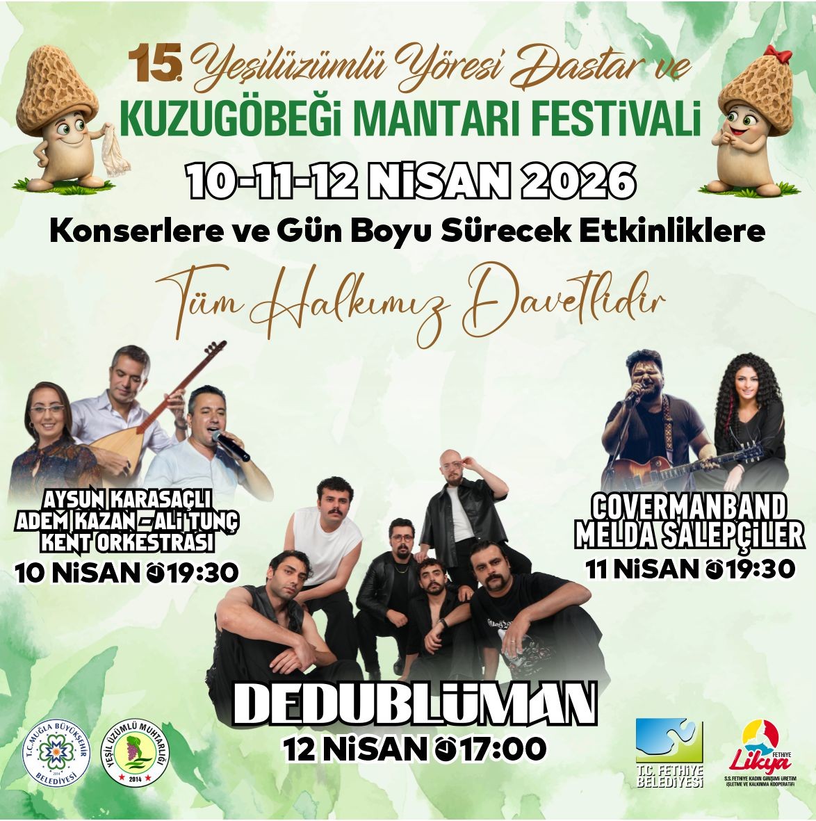 YEŞİLÜZÜMLÜ DASTAR VE KUZUGÖBEĞİ FESTİVALİ BAŞLIYOR